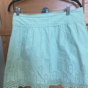 LOFT barley used casual sage green all cotton skirt. In excellent condition.